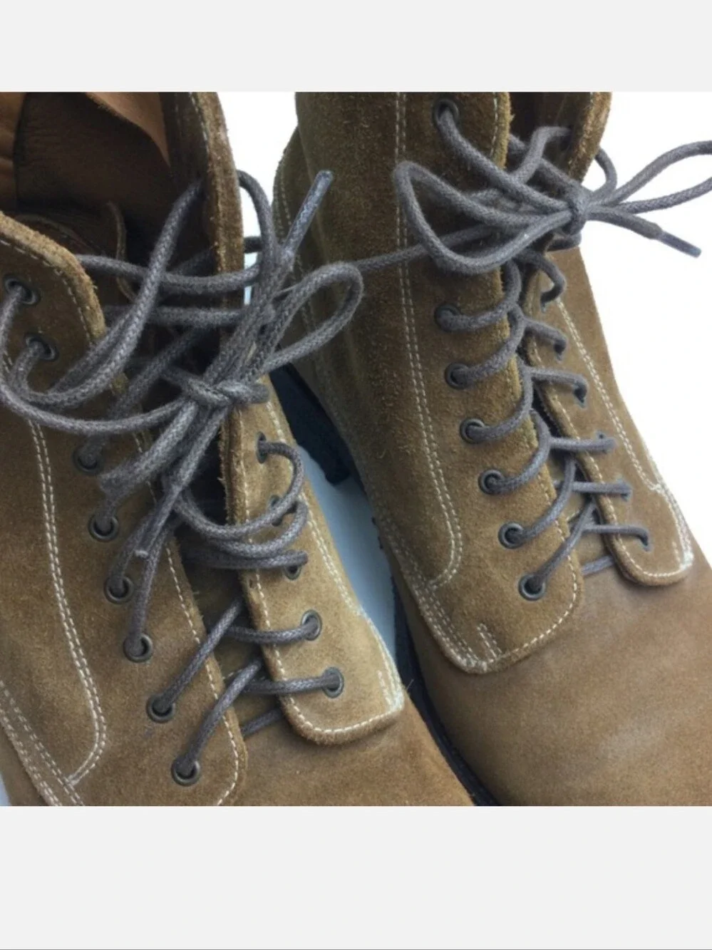 Sid Mashburn Field Handmade Brown Suede Lace-Up Boots Size 10